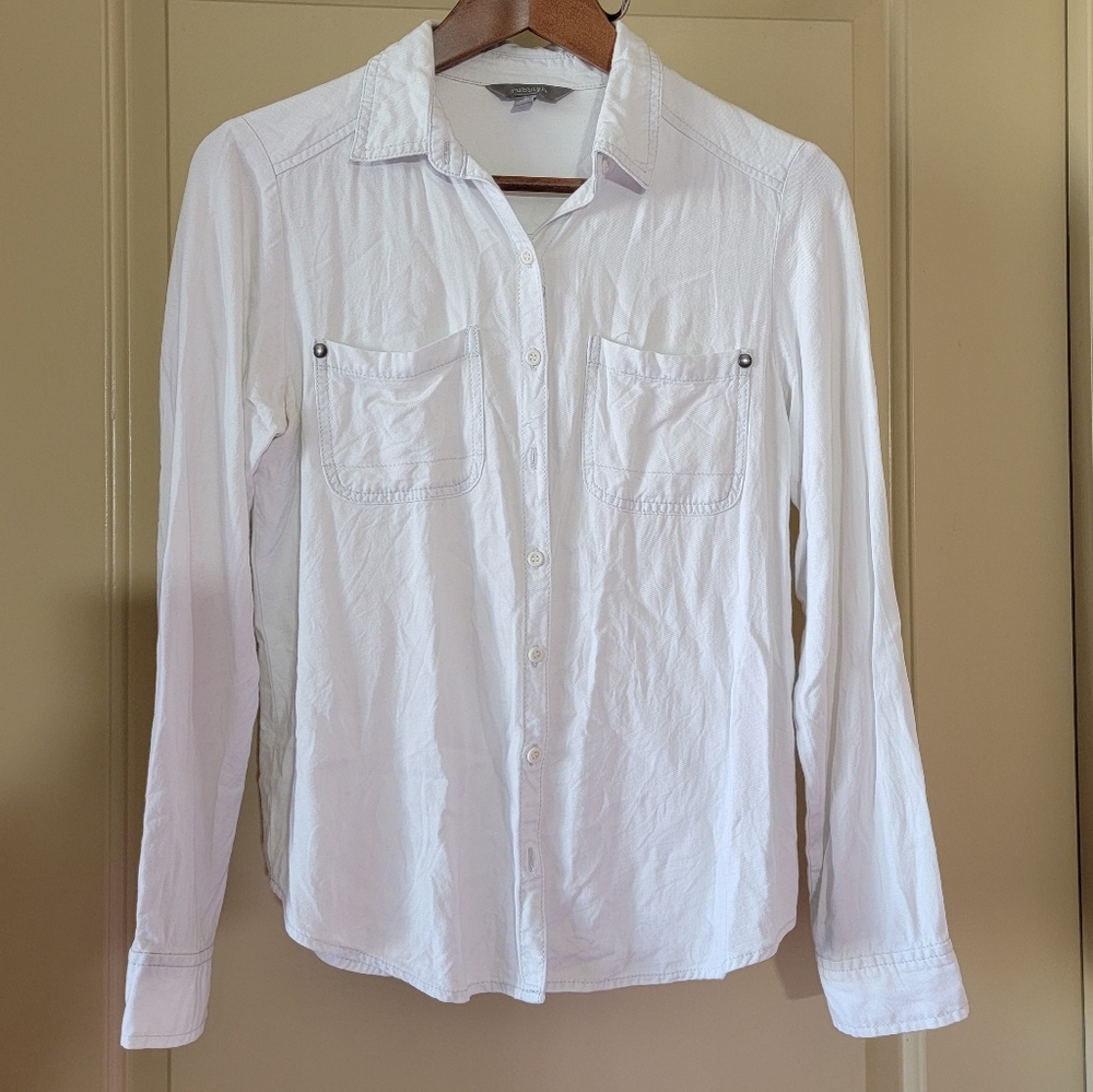 Rubbish White Wash Button Down Shirt Small